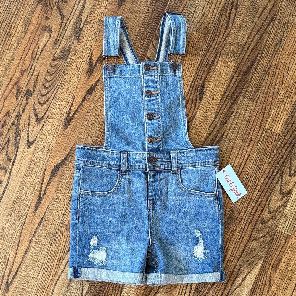 Cat & Jack Girls Blue Denim Overalls
